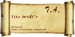 Titz Artúr névjegykártya